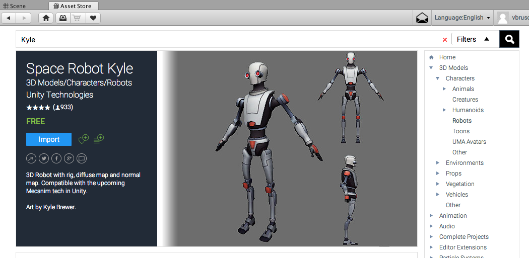 Unity Asset Store Kyle
